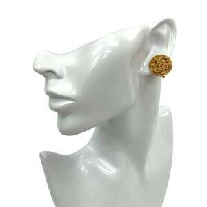 CHANEL Authentic Gold Logo Earrings